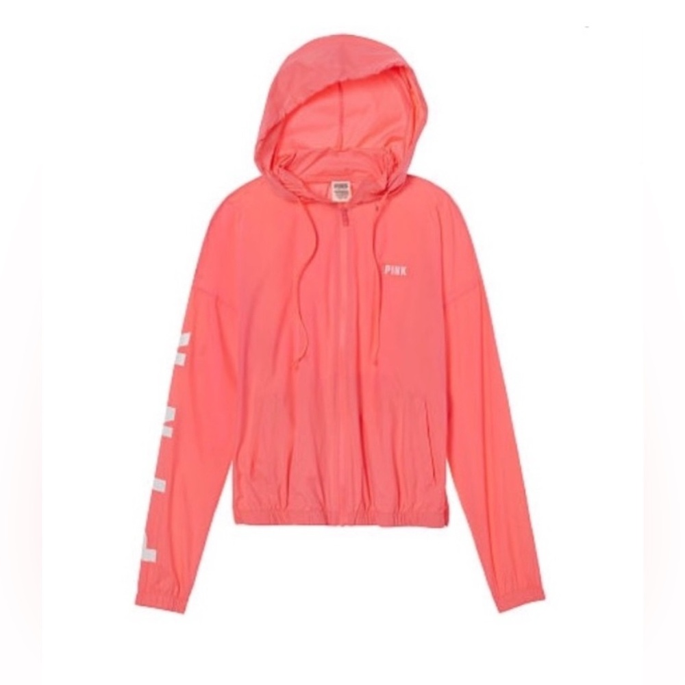 Victoria's Secret Pink Anorak / Windbreaker PINK & WHITE NWOT Sz.S MSRP: $98.00 - Picture 4 of 12